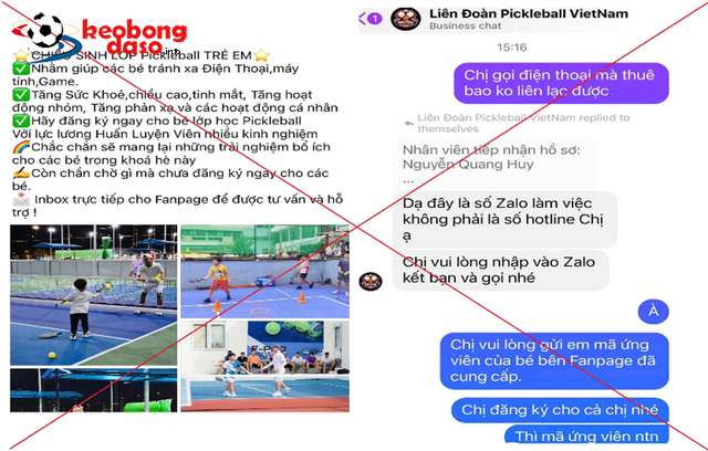  Công an Đà Nẵng cảnh báo về Facebook giả mạo “Liên đoàn Pickleball Việt Nam”